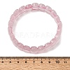 Natural Rose Quartz Beaded Stretch Bracelets for Women Men BJEW-D461-02G-3