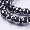 Non-magnetic Synthetic Hematite Bead Strands G-R193-19-10mm-3