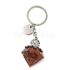Reiki Energy Natural Carnelian Chips in Resin Diamond Shape Pendant Keychain FIND-PW0017-11C-1