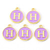 Golden Plated Alloy Enamel Charms X-ENAM-S118-10H-2