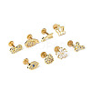 Brass Micro Pave Clear Cubic Zirconia Cartilage Earrings WGF4DCF-09-3