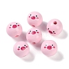 Animal Themes Printed Wood European Beads WOOD-M013-01H-1
