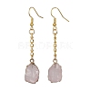 Nuggets Natural Rose Quartz Dangle Earrings EJEW-JE05683-02-1