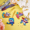 2 Sets 2 Style DIY Diamond Painting Sporting Panda Keychain Kits DIY-TA0003-80-17