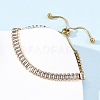 304 Stainless Steel Pave Clear Cubic Zirconia Tennis Bracelets BJEW-G754-03G-01-3