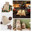 Polyester Imitation Burlap Packing Pouches Drawstring Bags ABAG-BBC0001-02A-01-7