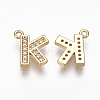 Brass Cubic Zirconia Charms KK-S348-330K-2