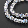 Electroplate Transparent Glass Beads Strands EGLA-T008-024-C01-4