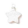 Natural Freshwater Shell Flower Star Heart Charms with Brass Bails PALLOY-JF05098-3