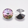 Faceted Glass Rhinestone Charms RGLA-F049-12mm-001VO-2
