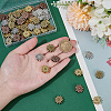 60Pcs 4 Colors Tibetan Style Alloy Sun Beads TIBEP-PH0001-84-3