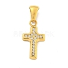 Ion Plating(IP) 304 Stainless Steel Cubic Zirconia Pendants STAS-C102-04B-G-1
