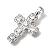 Brass Micro Pave Clear Cubic Zirconia Pendants CU-CBA9883-05A-P-2
