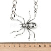 Alloy Crystal Rhiniestone Big Spider Pendant Necklaces for Women Men NJEW-H061-01AS-2