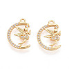 Brass Micro Pave Cubic Zirconia Pendants KK-N263-113G-1