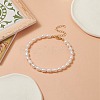 Natural Pearl Rice Beaded Anklets AJEW-AN00534-2