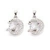Brass Micro Pave Cubic Zirconia Pendants KK-D357-16C-P-1
