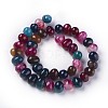 Dyed Natural Agate Beads Strands G-F595-D05-2