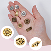 120Pcs 15 Styles 1-Hole Alloy Shank Buttons BUTT-WR0001-39-3