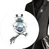 Retro Frog Alloy Pave Natural Paua Shell Brooch PW-WGDE135-01-2
