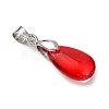 Gradient Color Baking Paint Transparent Glass Pendants PALLOY-JF04418-01-3