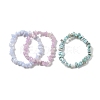 Chips Natural Larimar & Blue Lace Agate & Kunzite Beaded Stretch Bracelets Sets BJEW-JB05332-01-5