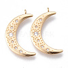 Brass Micro Pave Clear Cubic Zirconia Pendants Y-KK-N232-150-NF-1