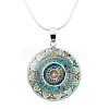 Glass Mandala Flower Dome Pendant Necklace MAND-PW0001-02A-1