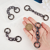 Unicraftale 4Pcs 2 Styles Double Alloy Spring Gate Rings FIND-UN0002-21-3