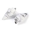 Natural Howlite Gemstone Pointed Pendants G-K384-01P-04-2