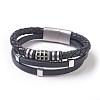 Leather Cord Multi-strand Bracelets BJEW-F368-01-2