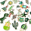 26Pcs 26 Style Light Gold Alloy Enamel Pendants ENAM-YW0001-79-5