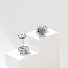 925 Sterling Silver Micro Pave Clear Cubic Zirconia Stud Earrings EJEW-U042-03P-2