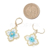 Handmade Glass Seed Beads Flower Leverback Earrings EJEW-MZ00578-01-4