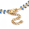 Enamel Ear of Wheat Link Chains Bracelet BJEW-P271-02G-5