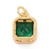 Real 18K Gold Plated Brass Inlaid Cubic Zirconia Charms ZIRC-L100-073G-01-3