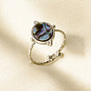 304 Stainless Steel with Natural Shell Cuff Open Rings for Women HP8543-2-1