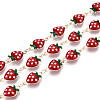 Brass Enamel Strawberry Link Chains CHC-N024-01KCG-1