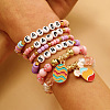 6Ps 6 Styles Easter Alloy Enamel Charm Bracelets FS-WG12F37-03-1