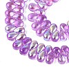 Electroplate Transparent Glass Beads Strands EGLA-N057-01A-08-3