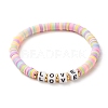 Polymer Clay Heishi Beads Bracelets Set BJEW-JB07242-04-2