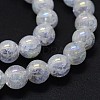 Electroplated Natural Crackle Quartz Crystal Beads Strands G-K285-08-10mm-3