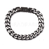 Ion Plating(IP) 304 Stainless Steel Curb Chains Bracelet for Men Women BJEW-B063-01B-1