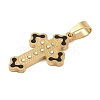 Ion Plating(IP) 304 Stainless Steel Enamel Rhinestone Pendants STAS-Q325-05A-G-2