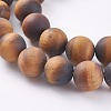 Natural Frosted Tiger Eye Round Bead Strands G-M064-12mm-02-3