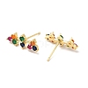 Colorful Cubic Zirconia Bar Shape Stud Earrings KK-H434-28G-2