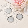 Tibetan Style Antique Silver Alloy Flat Round Pendant Cabochon Settings LS-TIBEP-M022-38AS-5