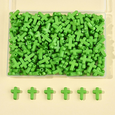 200Pcs Opaque Acrylic Beads SACR-FS0001-39C-1