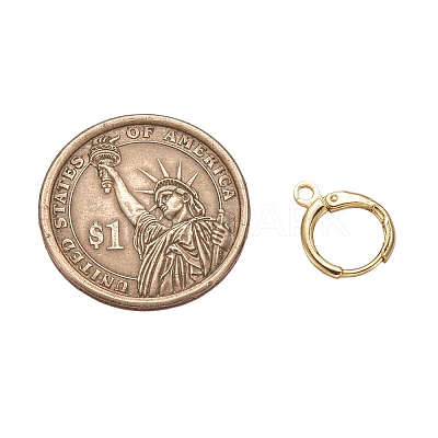 Brass Huggie Hoop Earring Findings X-KK-L179-04G-A-1