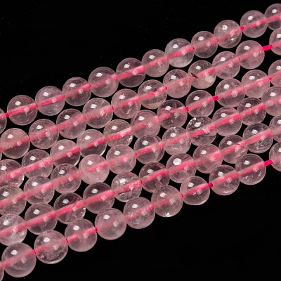 Natural Rose Quartz Beads Strands G-C076-8mm-3-1